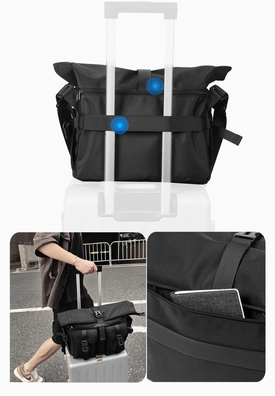 Tigernu Fashion Shoulder Bags For Men Crossbody Bags Male Expandable Bags 13.3inch Laptop Bag Messenger Bag Boys Handbag Sling
