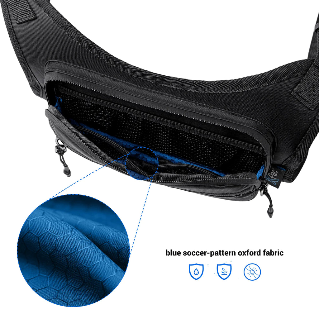 HK Men's Bag Water-Resistant Lightweight Chest Bag with Multiple Pockets Built-in Reflective Strips Men's Bags for Night Runs