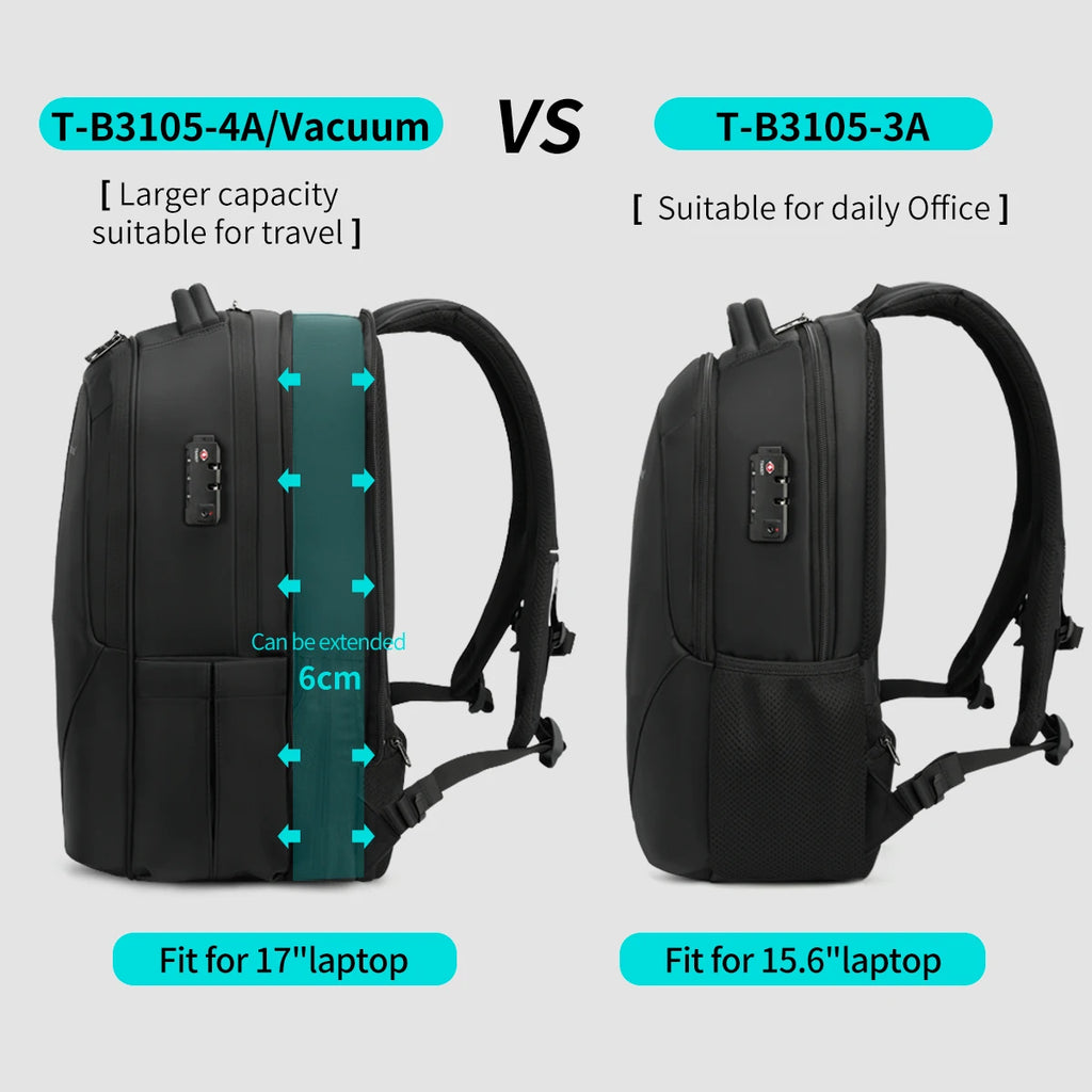 Tigernu Vacuum Compression Backpacks 15.6 17inch Laptop Backpack Men Automatic Vacuum Backpack No Pump Travel Backpack Bags TSA