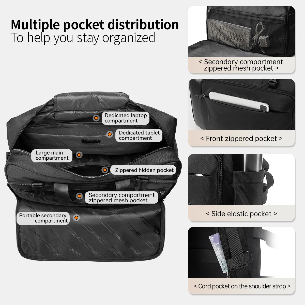 Tigernu Travel Backpack Men Handbags Laptop Backpack For 17inch Shoulder Bag Travel Bag 3 In 1 Bags For Men Schoolbags Knapsack
