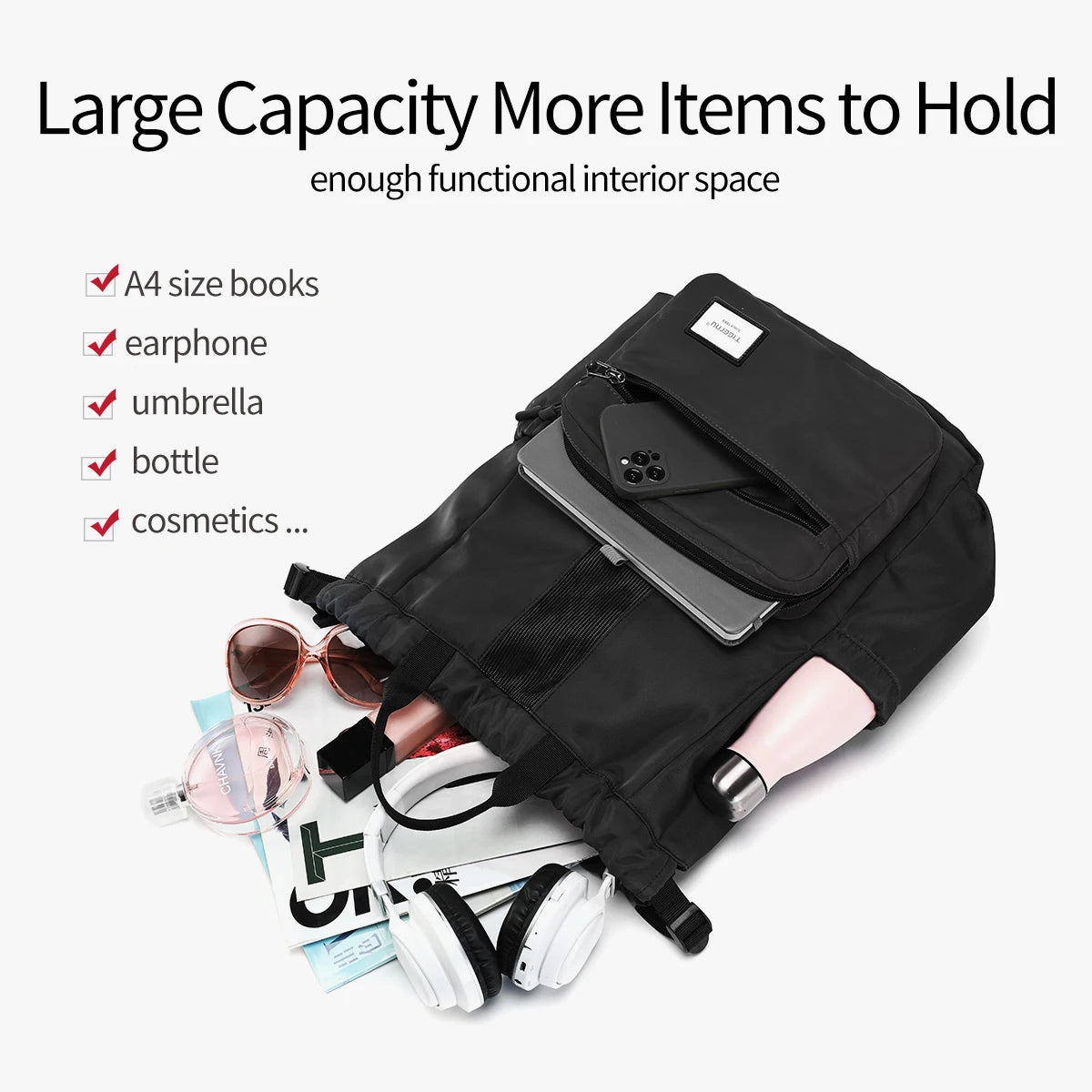 Tigernu Women Backpack Bags Foldable Backpacks Men Child Schoolbag 14'' Laptop Backpack Lightweight Travel Bags School Backpacks