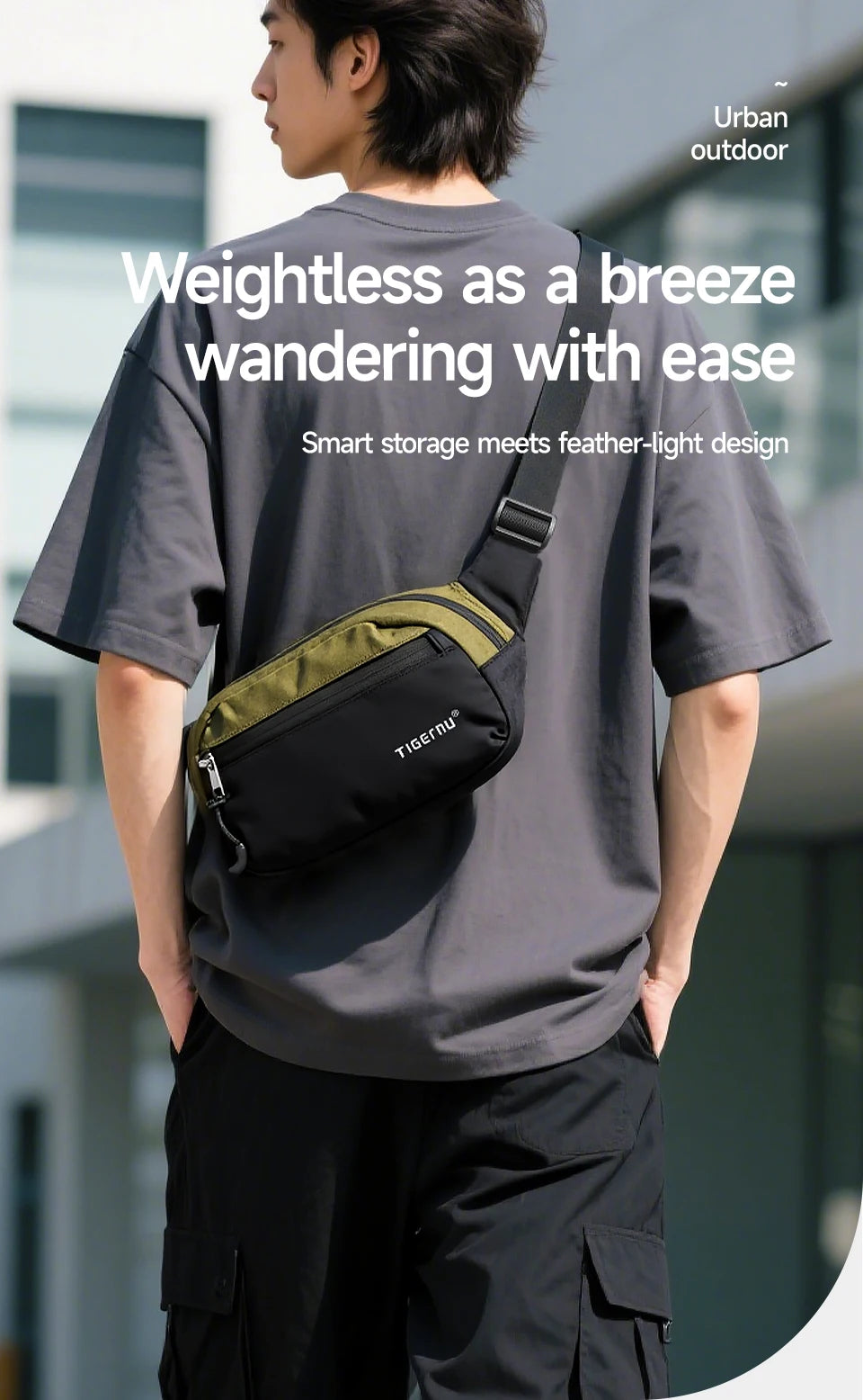 Tigernu Waist Pack Fanny Packs For Men Chest Bags Man Belt Pouch Casual Hip Sack Light Weight Shoulder Bag For Men Crossbody Bag