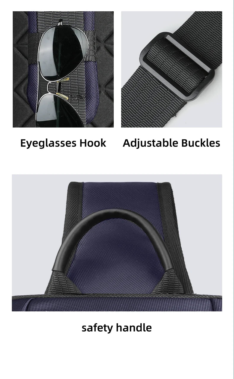 HK Minimalist Crossbody Bag Lightweight Men's Shoulder Bag With USB Port Anti-theft Business Bags for Man Waterproof Daily Pack