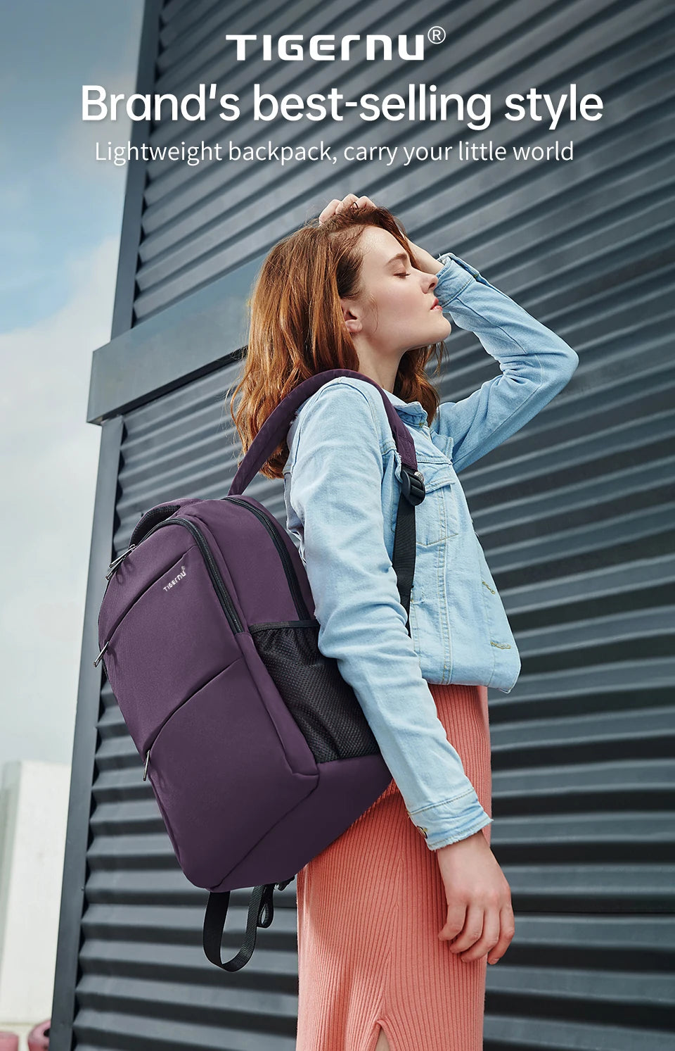 Tigernu Anti Theft Backpack For Women Large Capacity 15.6inch Laptop Backpack Bag Travel Bag Schoolbag For Women Girls