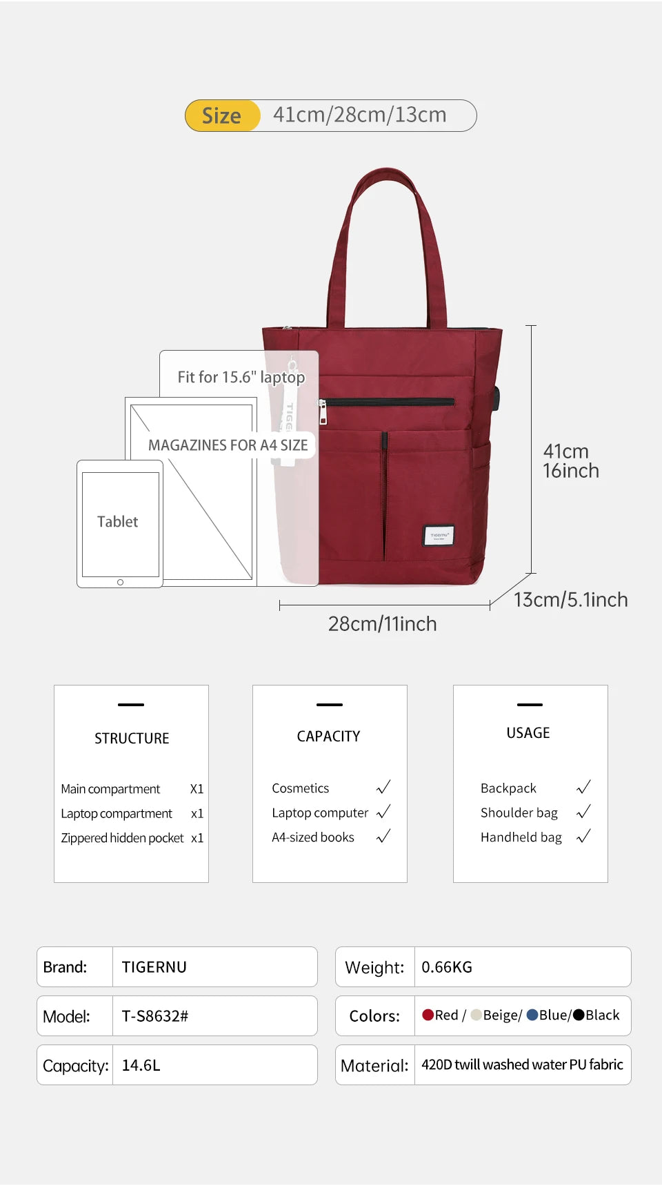 Tigernu Women Backpacks Tote Bag For Girls Light Backpack Bags Laptop Bags For Women Fashion Female Travel Backpacks Knapsack