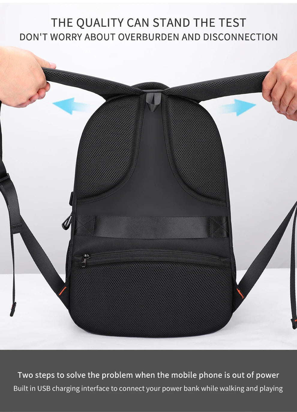 HK Casual 15.6 inch Laptop Backpack Men Large Capacity School Bags Business Travel Backpack Student Sports Backpack YKK Zippers