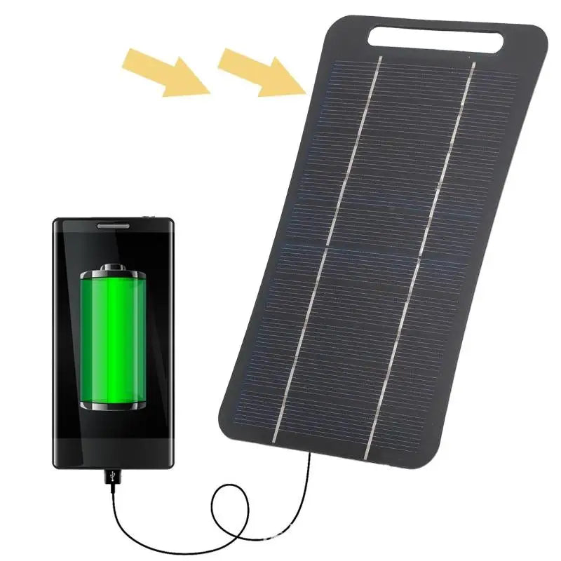 2W Solar Charger Portable W/USB-C Fast Charging For Phone Power Banks Camping Hiking Emergency Power Supply