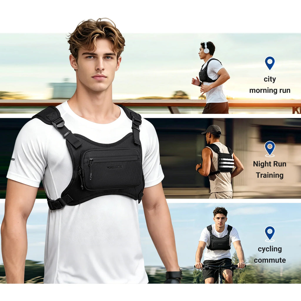 HK Chest Pack X-PAC Material Waterproof Lightweight Men's Backpack The Chest Pack is Ideal for Hiking Running Outdoor Activities