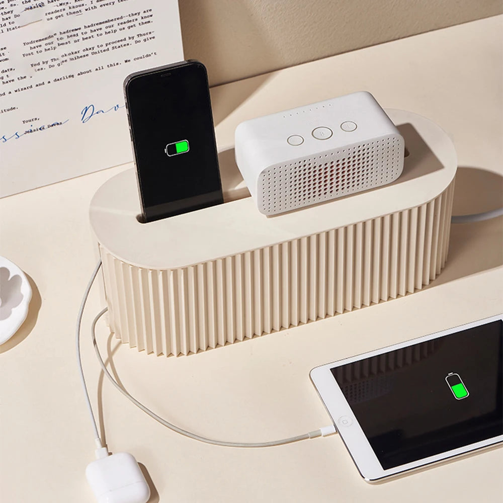 Household Socket Board Organizer Box with Lid for Home Office Desk - Multifunctional Cord Hider To Hide Wires, Cables, Sockets
