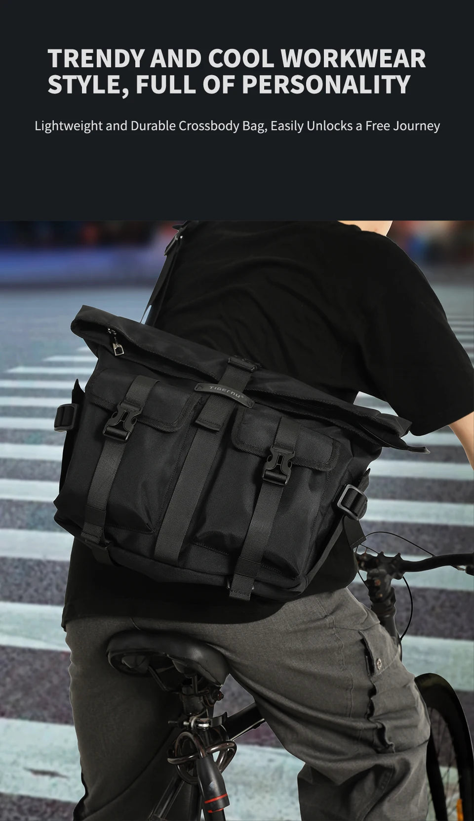 Tigernu Fashion Shoulder Bags For Men Crossbody Bags Male Expandable Bags 13.3inch Laptop Bag Messenger Bag Boys Handbag Sling