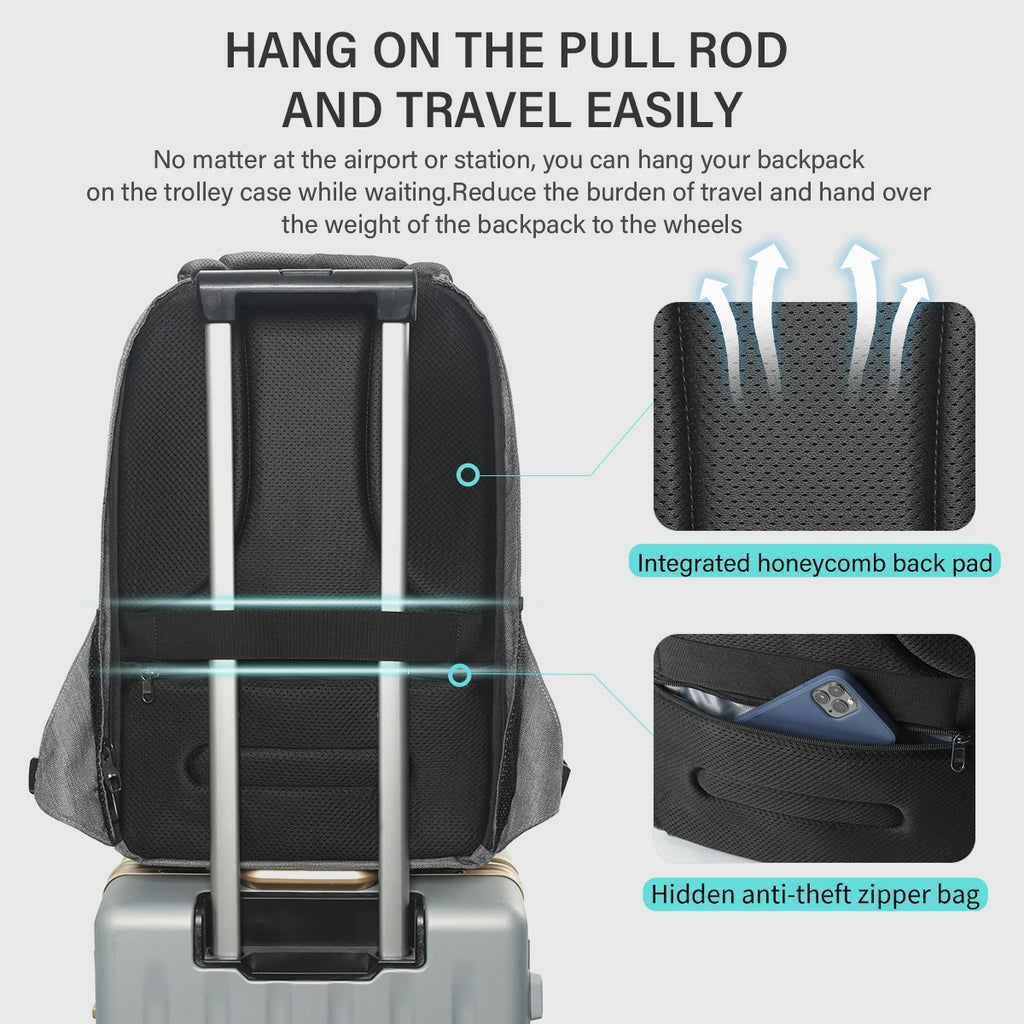 Tigernu Men Anti Theft Backpack 15.6inch Laptop Backpack Bags With USB Port Travel Bags Male Mochila Casual Schoolbags Knapsack