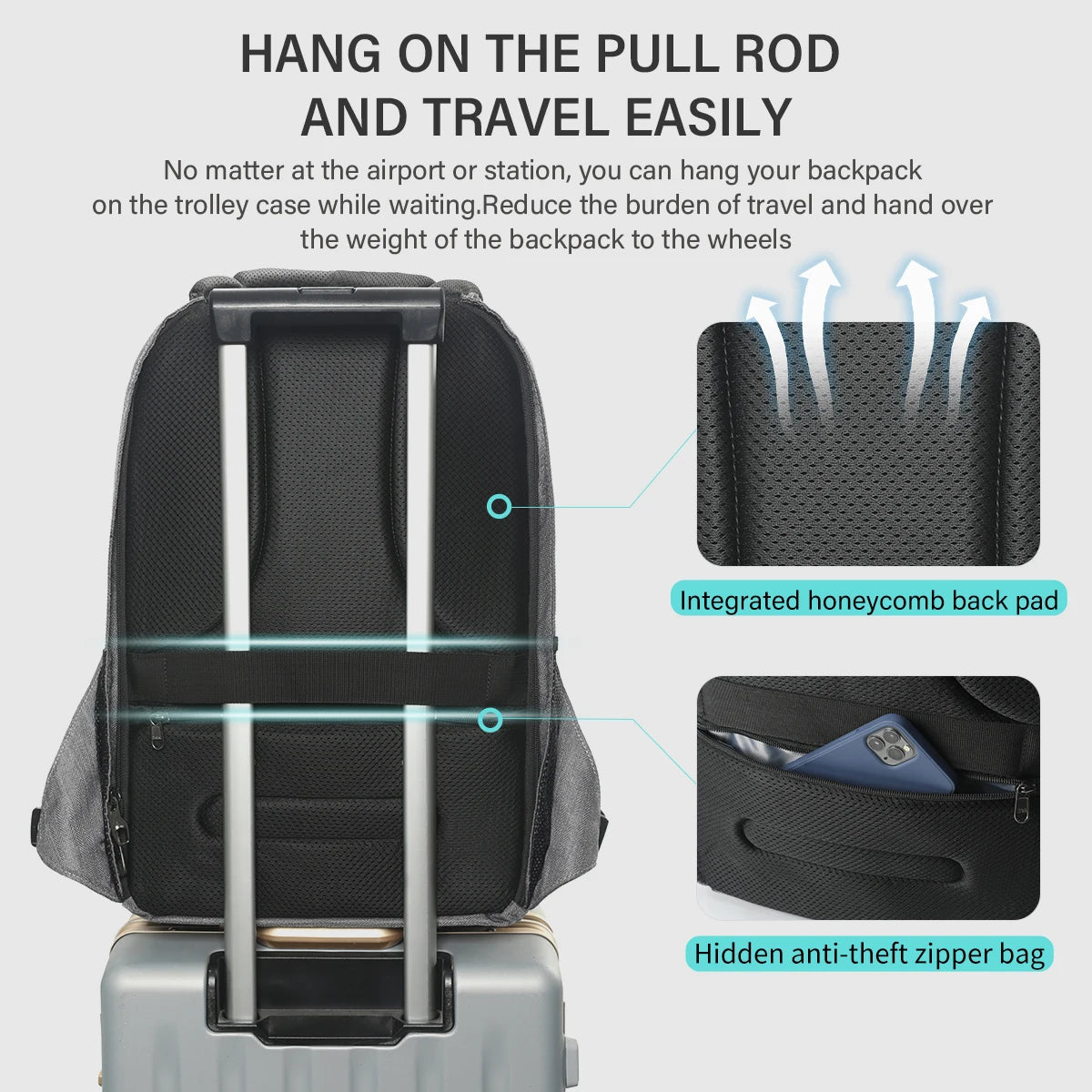 Tigernu Men Anti Theft Backpack 15.6inch Laptop Backpack Bags With USB Port Travel Bags Male Mochila Casual Schoolbags Knapsack