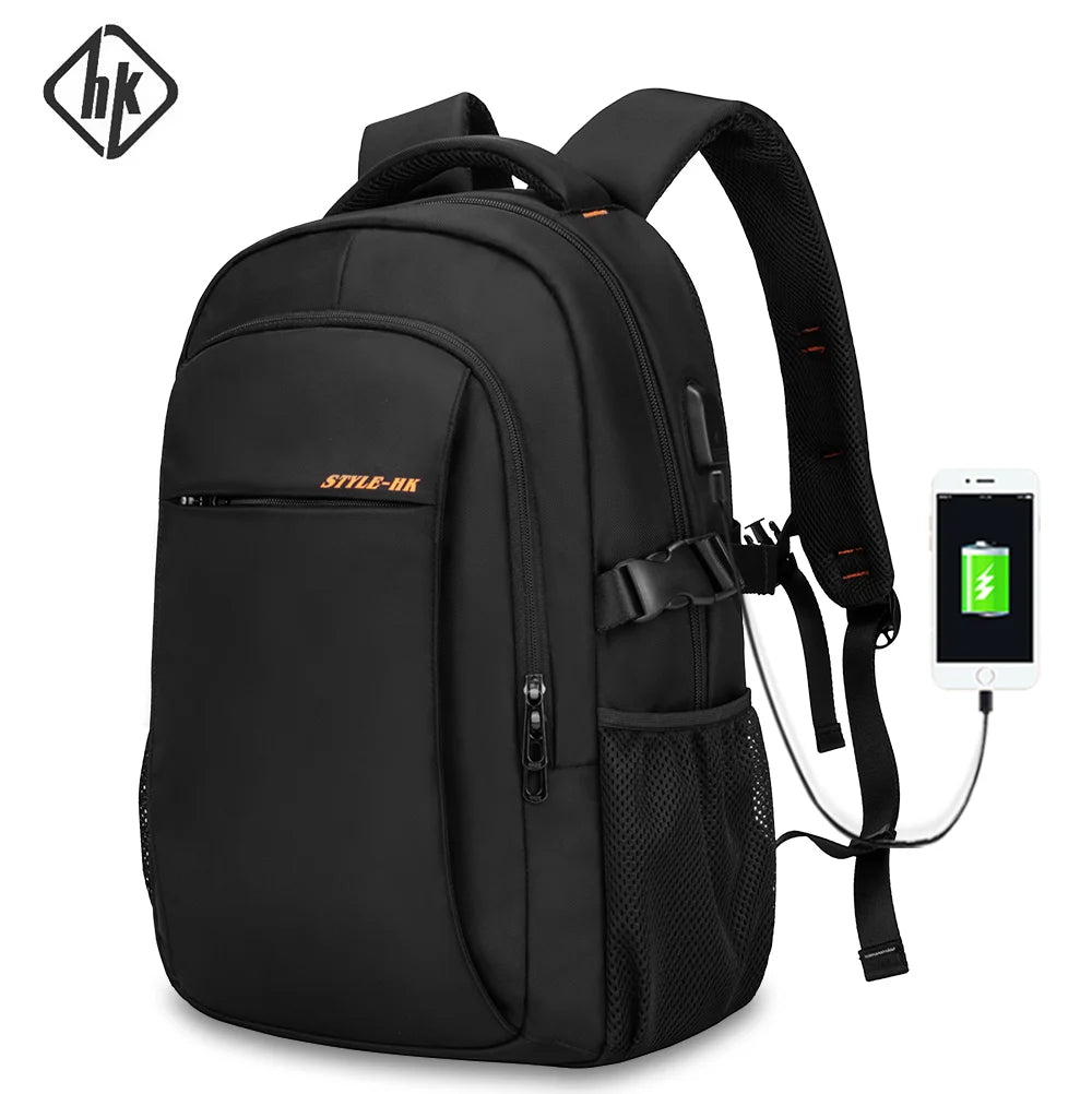 HK Casual 15.6 inch Laptop Backpack Men Large Capacity School Bags Business Travel Backpack Student Sports Backpack YKK Zippers