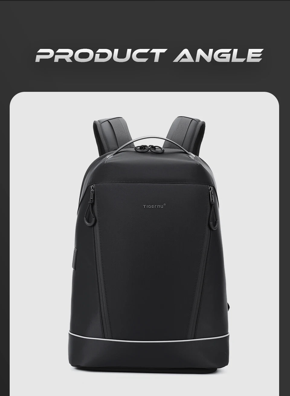 Tigernu Durable Fashion Backpack Men Large‑Capacity Travel Backpack With Shoes Pocket 180° Opening Bags Male School Backpack Lap