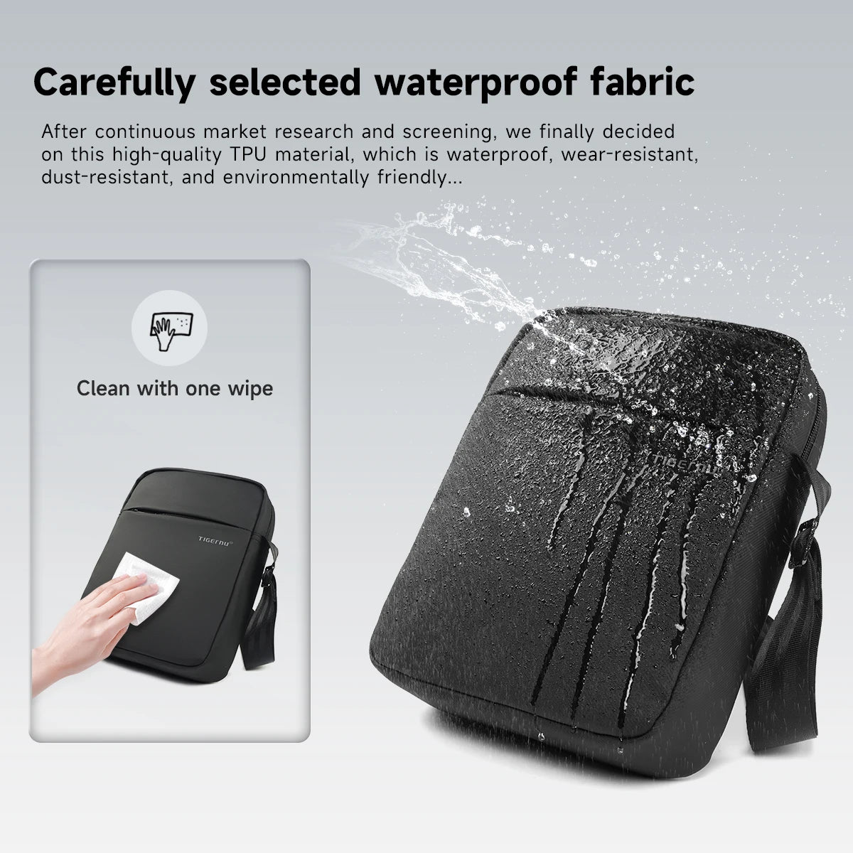 Tigernu Men Messenger Bags Waterproof Shoulder Bags For Men 9.7 11inch IPad Bag Male Business Bags Crossbody Bag Slingbag Mini