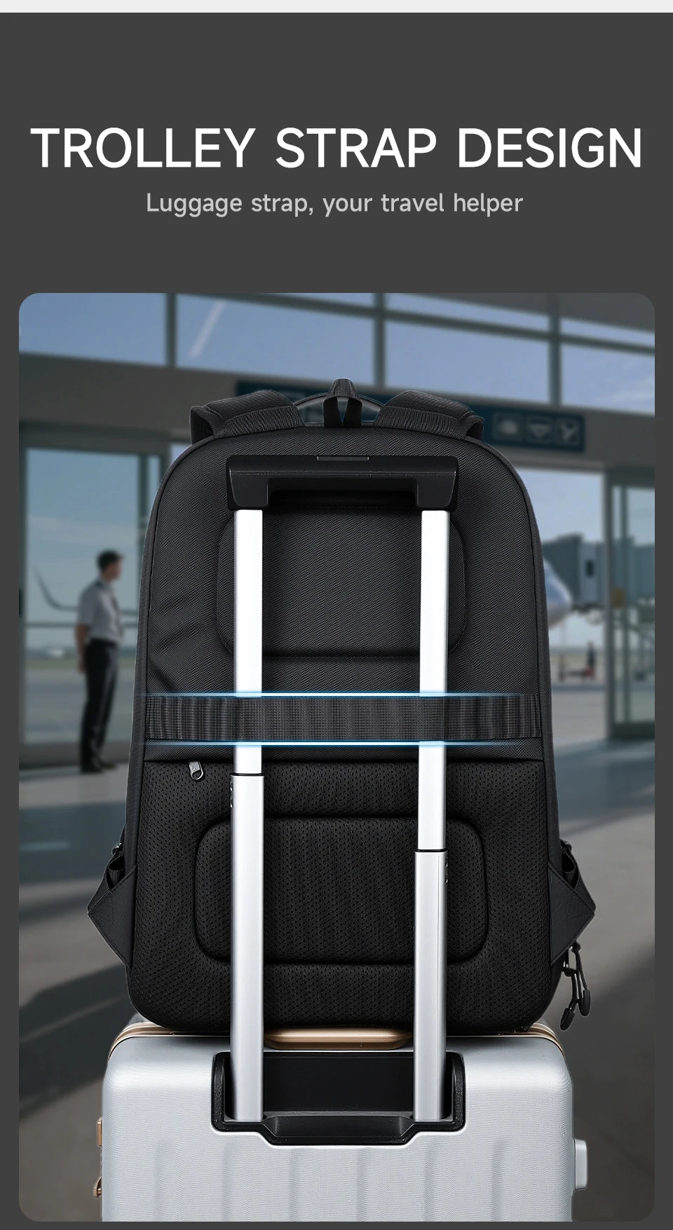 Tigernu Fashion Backpack Men Travel Backpack With Shoes Pocket 180° Opening Bags Male School Backpack Laptop Backpacks Schoolbag