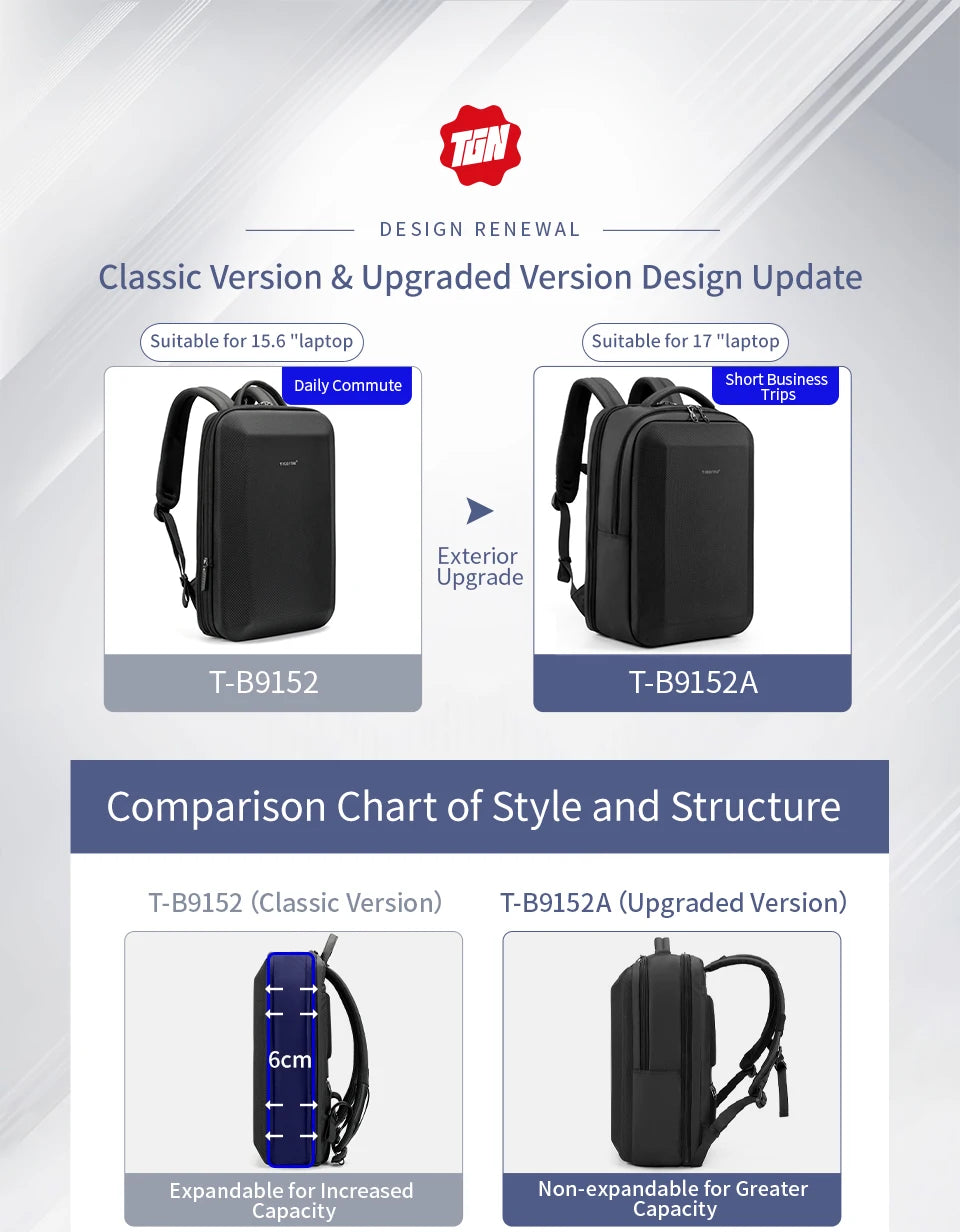 Tigernu Men Backpack 15.6 17inch Laptop Backpacks Bag Thin Backpack Anti-theft Bag Male Travel Backpack School Backpack Business