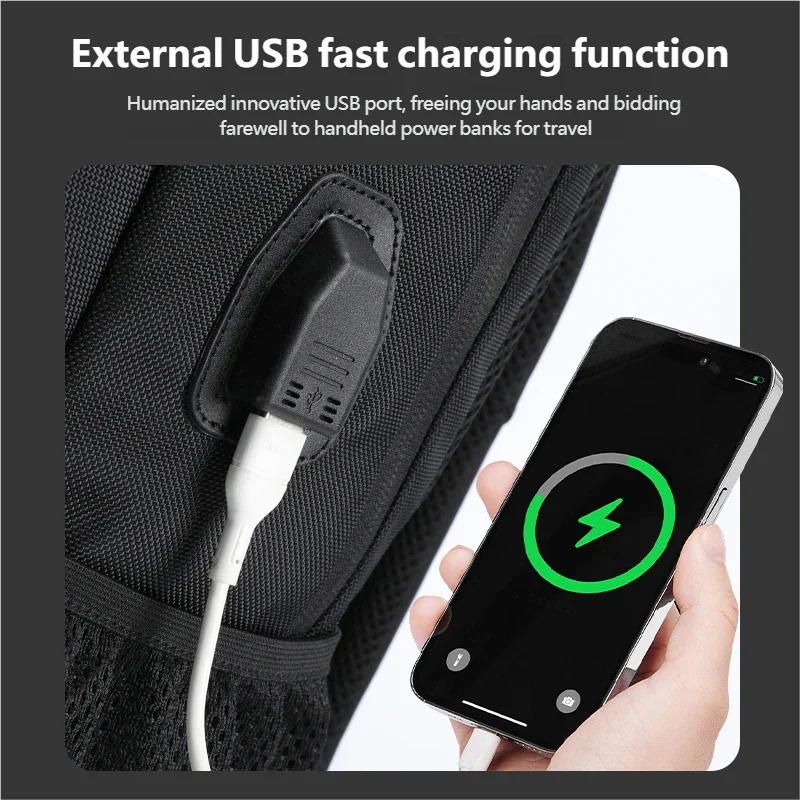 Tigernu 15.6 Laptop Backpack Business Travel Daily Backpack With External USB Port Wear‑Resistant Suspended Zipper Anti‑Theft