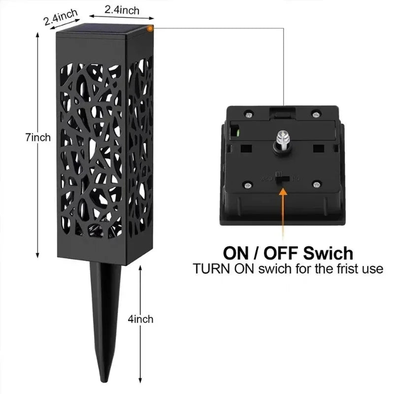 Solar Lawn Lights Outdoor Waterproof Garden Decoration LED Hollow Openwork Projection Light Yard Balcony Path Retro Night Lamp