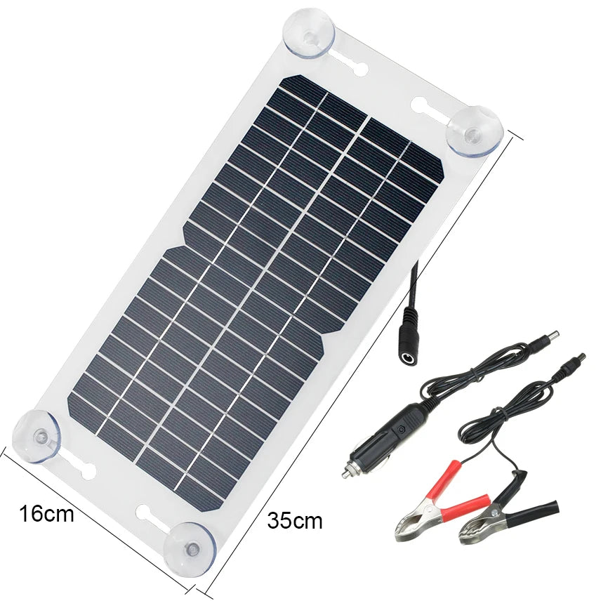 Solar Panels Charger Car Motorcycle Kick Scooter 18V 12V 20W Portable Solar Panel Car Charger Battery Efficient Maintenance