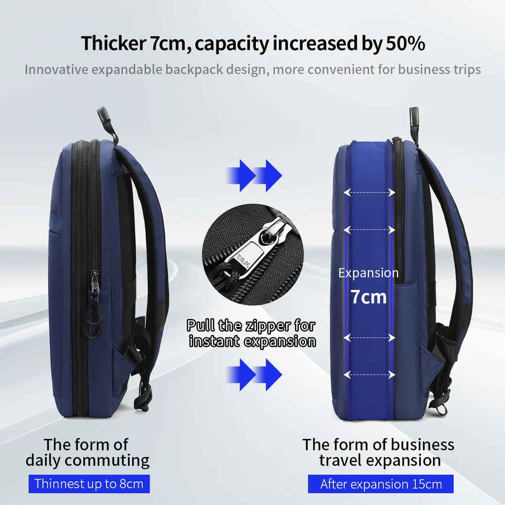 Tigernu Expandable Backpacks For Men 15.6inch Laptop Backpack Bags College Thin Travel Bags Male Lightweight Schoolbag Knapsack