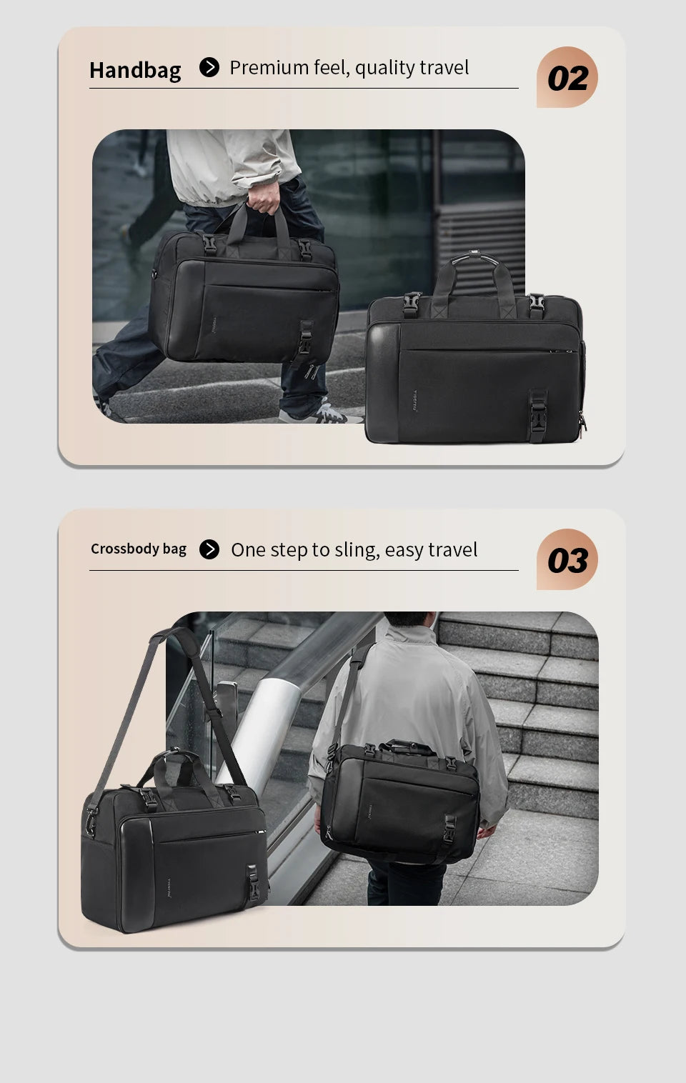 Tigernu Travel Backpack Men Handbags Laptop Backpack For 17inch Shoulder Bag Travel Bag 3 In 1 Bags For Men Schoolbags Knapsack