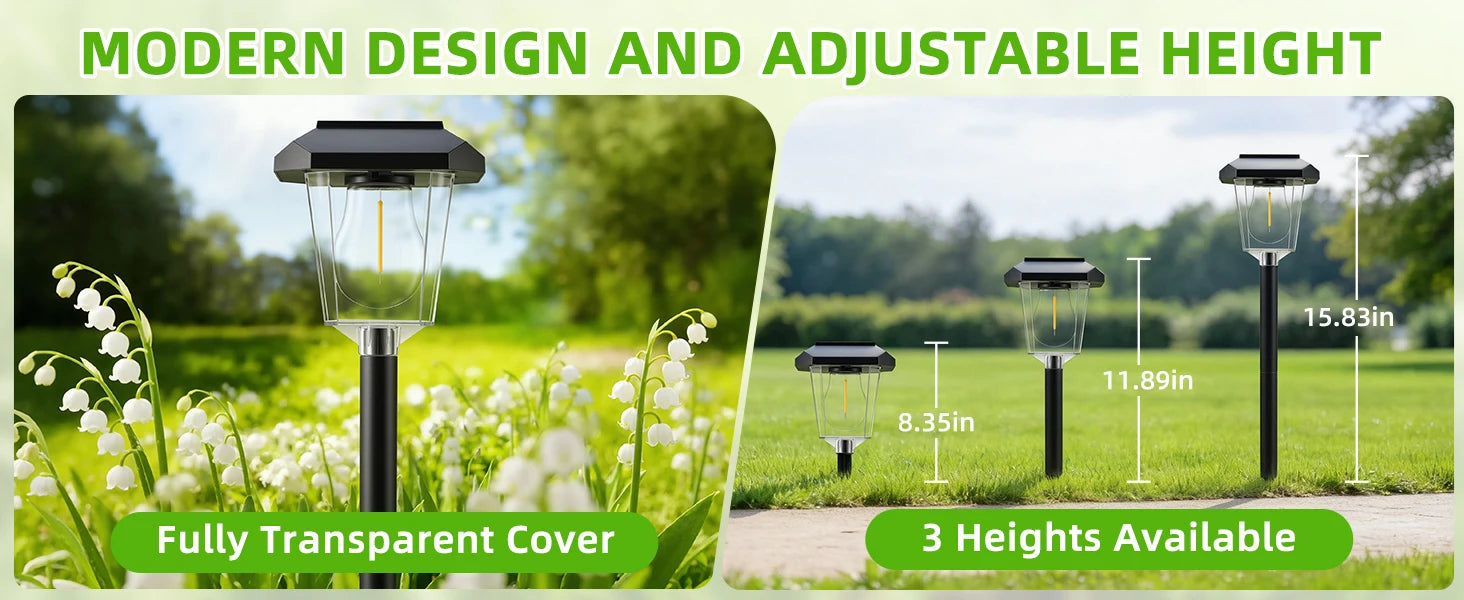 Solar Garden Lights Waterproof LED Auto Sensor Path Lighting Solar Energy Landscape Lamp For Outside Walkway Sideway Home