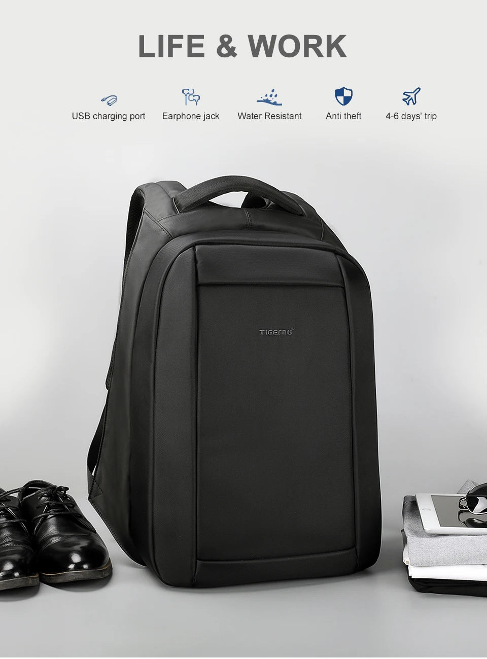 Tigernu Backpacks For Men For Women 14-15.6 Laptop Backpack Bag Anti Theft Backpack Travel Backpack For School Mochilas Knapsack