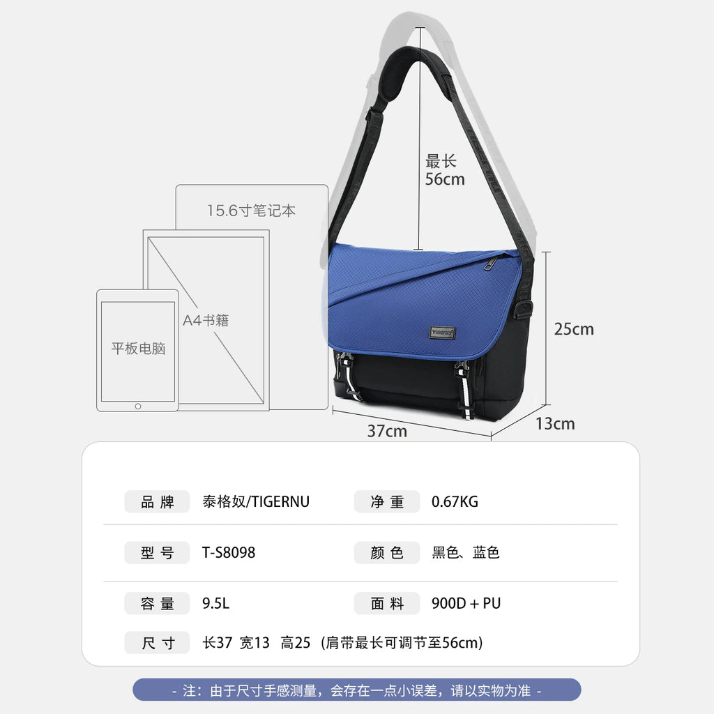 Tigernu Men Messenger Bags Shoulder Bag Light Weight Chest Bags For Men Casual Sling Bag Male Crossbody Bag Laptop Bag Messenger