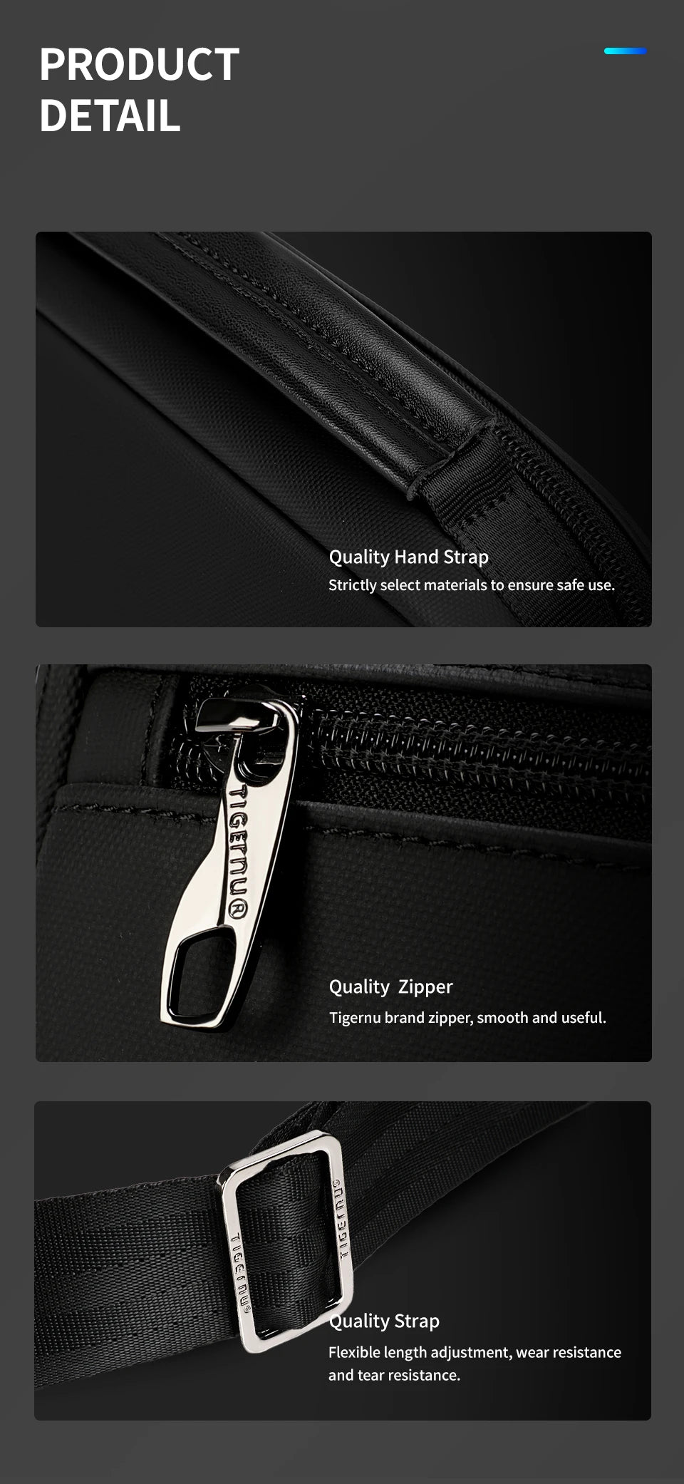 Tigernu Men Shoulder Bags For Men 9.7inch Ipad Bags Waterproof Business Travel Mini Sling Bag HandBag Messager Bag Crossbody Bag