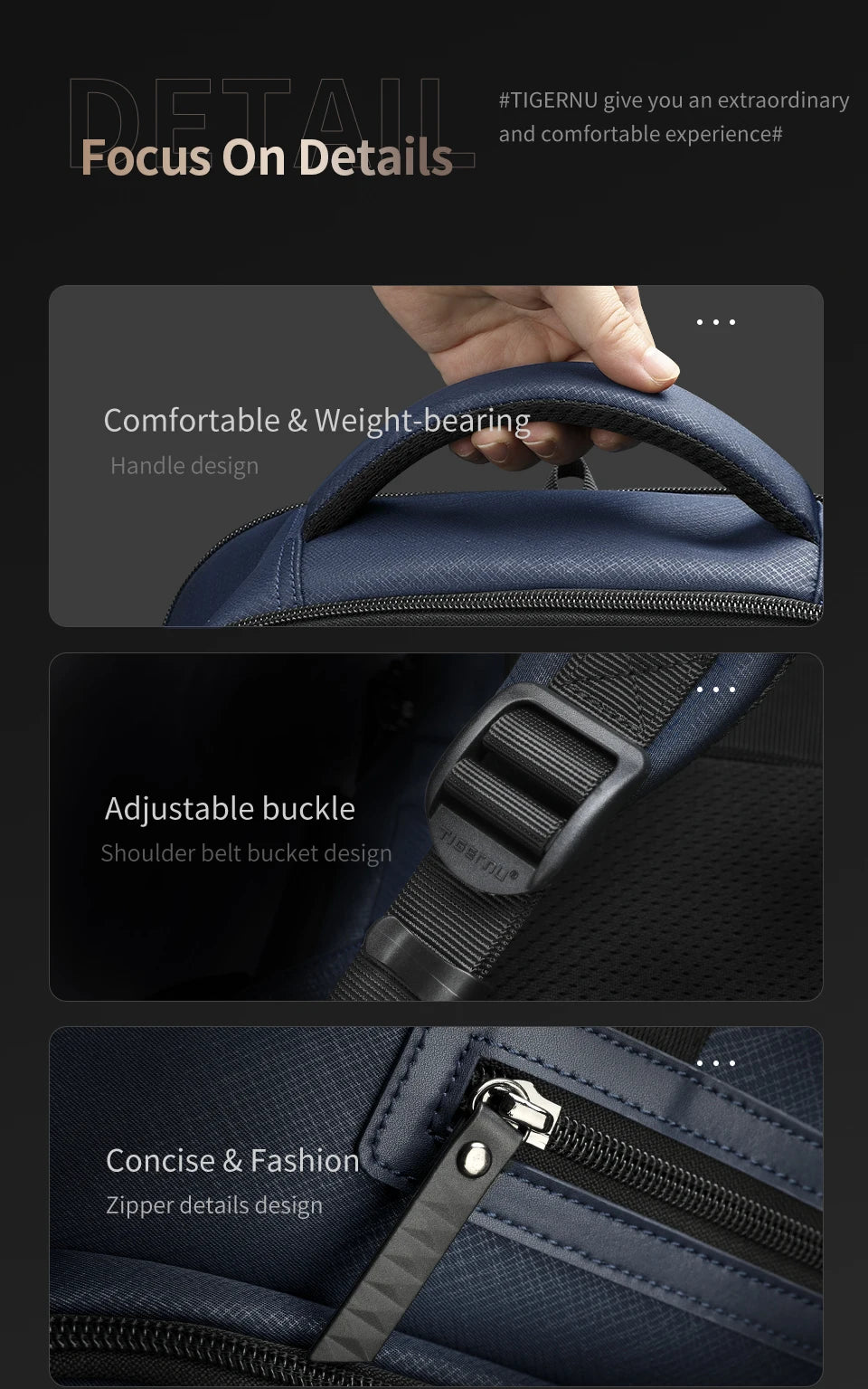 Tigernu Travel Backpack Bags 15.6inch Laptop Backpacks For Men Waterproof School Backpacks Business Bags Knapsack Connect Series