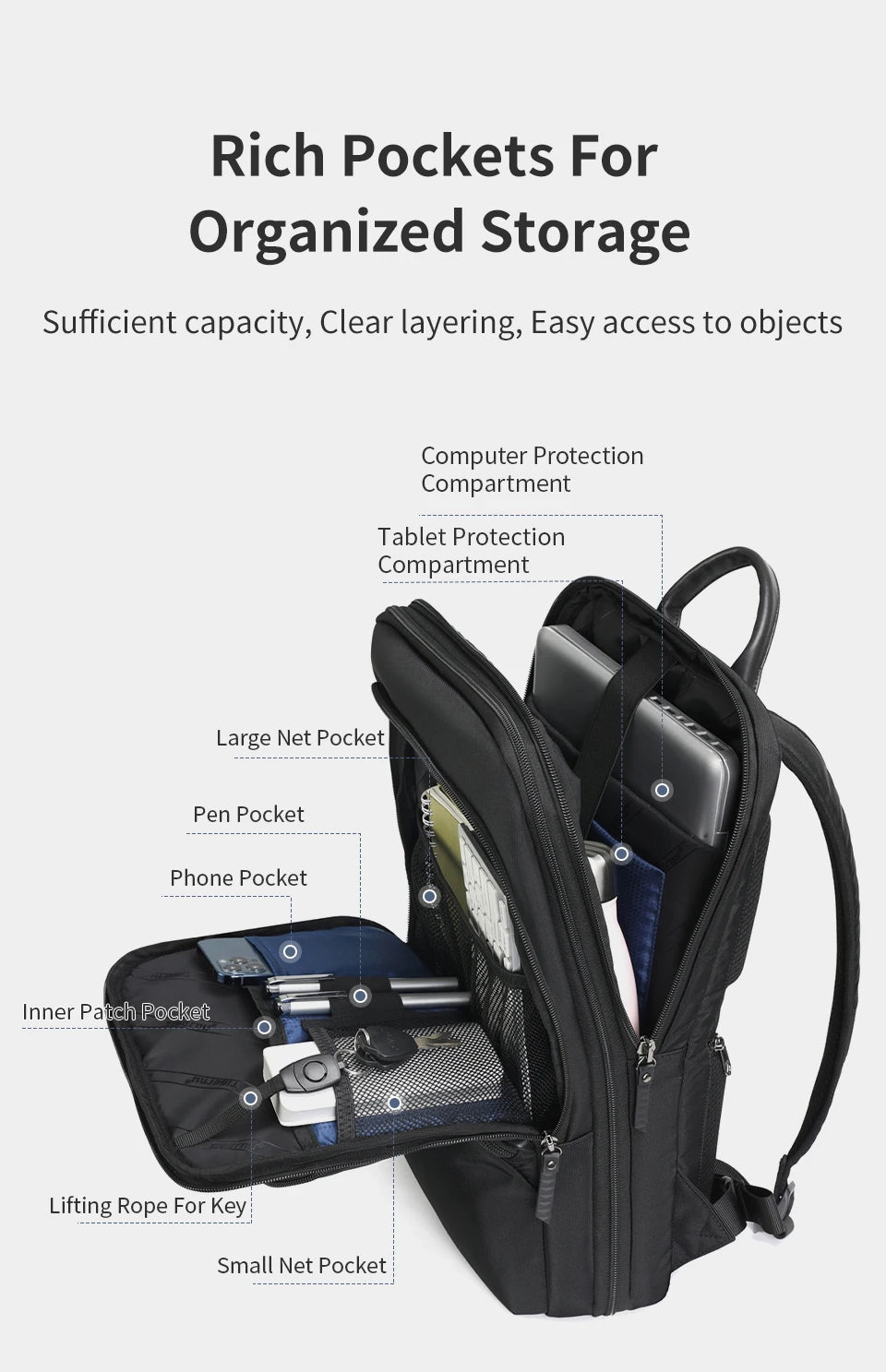 Tigernu Backpack Men Travel Backpack Thin Backpack Male Laptop Backpack Expandable Bag For School Outdoor Business Bags Knapsack
