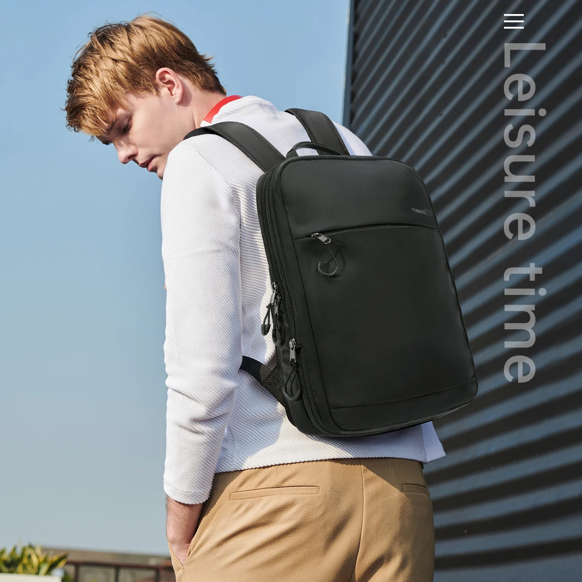 Tigernu Expandable Backpacks For Men 15.6inch Laptop Backpack Bags College Thin Travel Bags Male Lightweight Schoolbag Knapsack