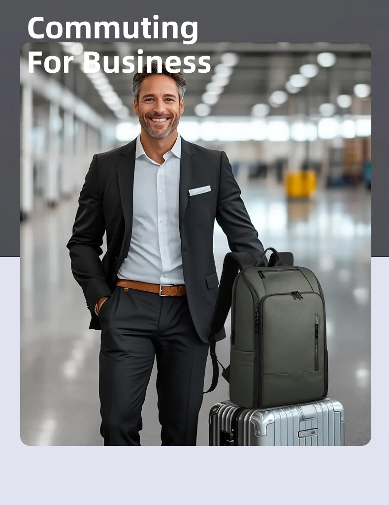 HK Business Travel Backpack Men Waterproof 15.6 inch Laptop Backpack with USB Port Anti-theft Computer College Bag Casual Daypac
