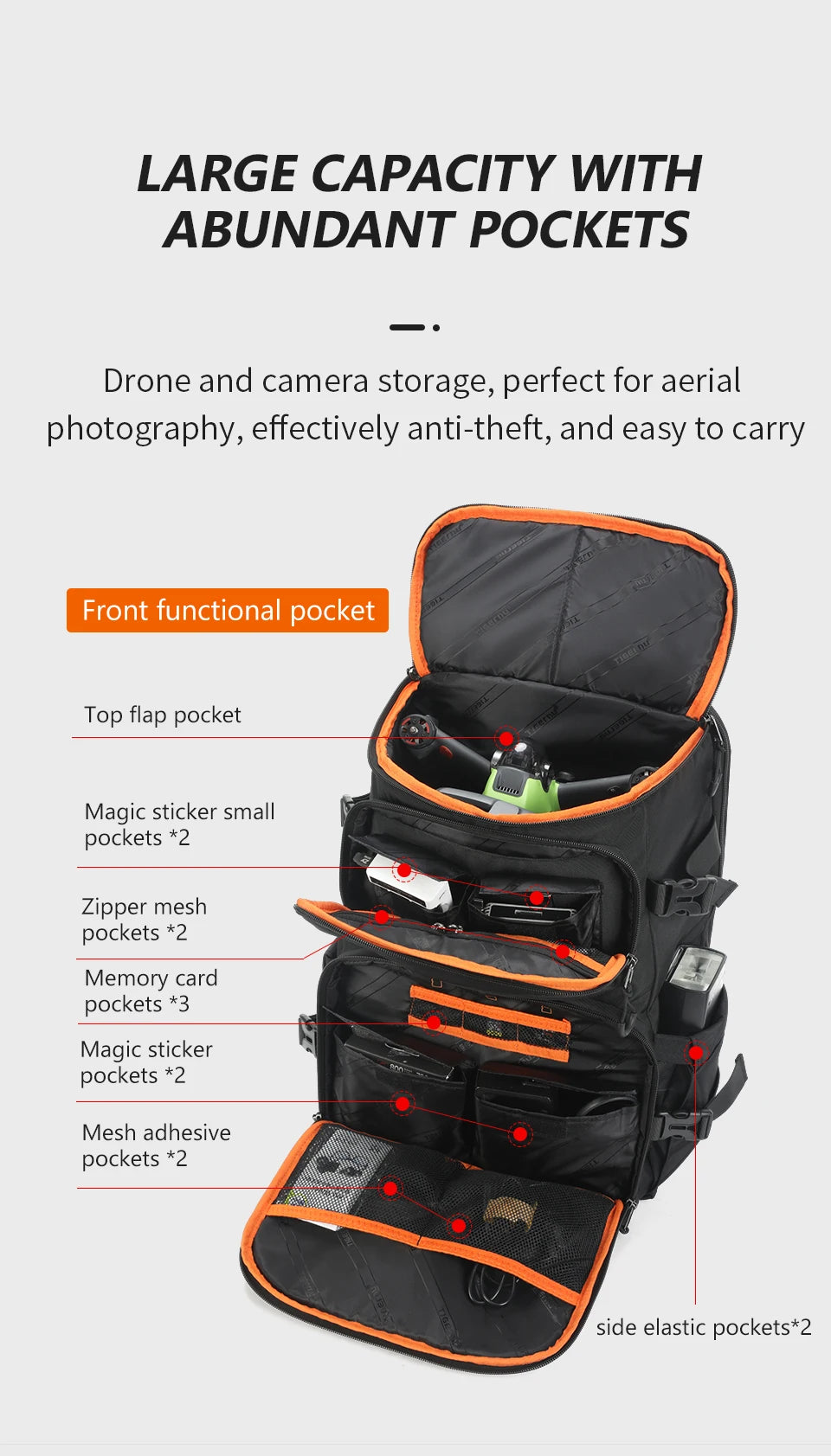 Tigernu Backpacks Men Camera Backpack 14 15.6inch Laptop Backpacks Drone Package Waterproof Cover Travel Backpack Bags Knapsack