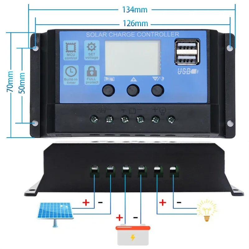 20W/H  Solar Panel Kit Complete12V Polycrystalline Power Portable Outdoor Rechargeable Solar Cell Solar Generator for Home