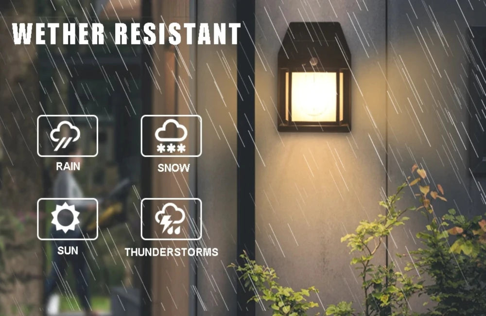 Solar Lights Outdoor Exterior Wall Lamp Retro Motion Sensor Atmosphere Lighting Solar Powered Desk Table Lamp for Home Decor