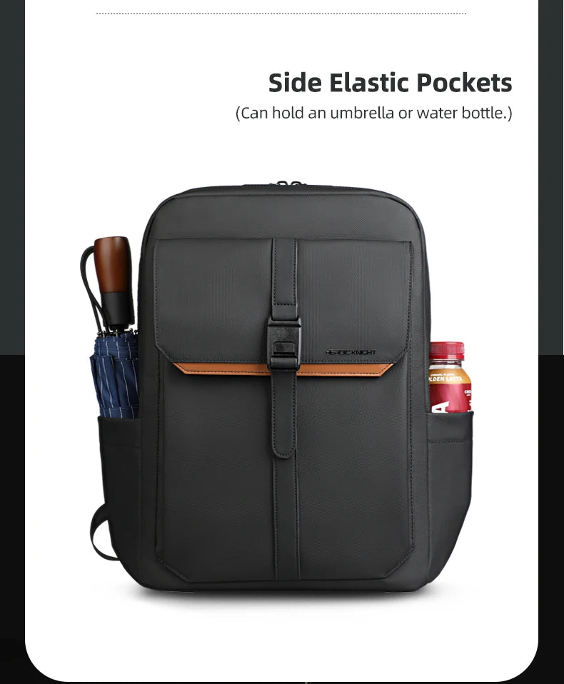 HK Vintage Flap Backpack for Men Waterproof 15.6 inch Laptop Backpack Casual College School Computer Bag Travel Backpack Daypack