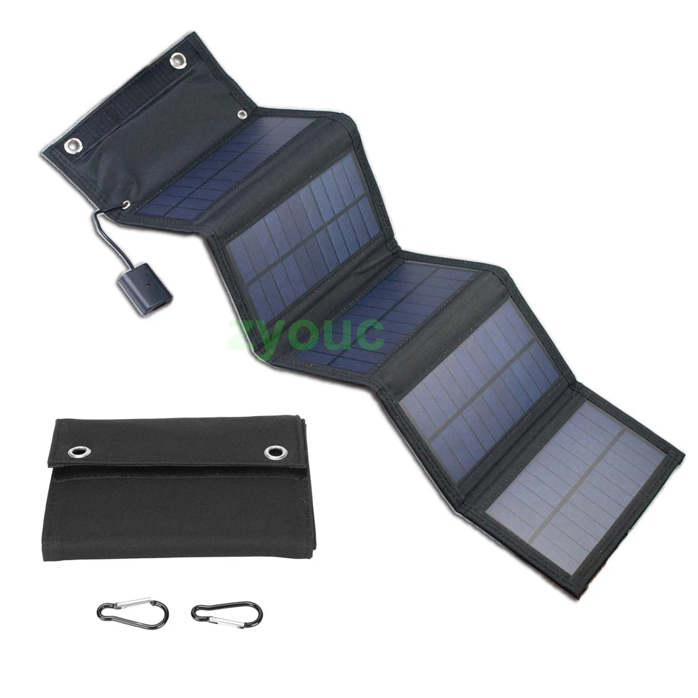 Portable USB Foldable Solar Panel, Folding Solar Panels For Travel, Mobile Phone Charging Bank, Flashlight, Fan, Mobile Phone Ba