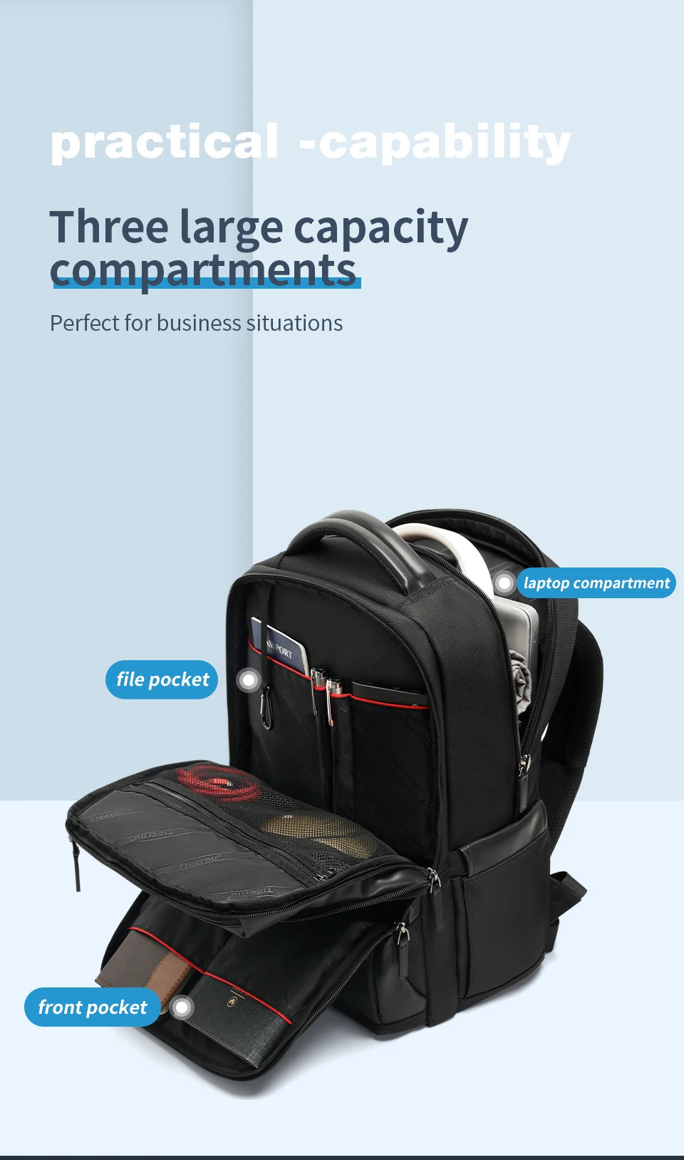 Tigernu Travel Backpacks for Men 14 15.6 17inch Laptop Backpacks Business Backpack Bags for Travel Knapsack Schoolbag