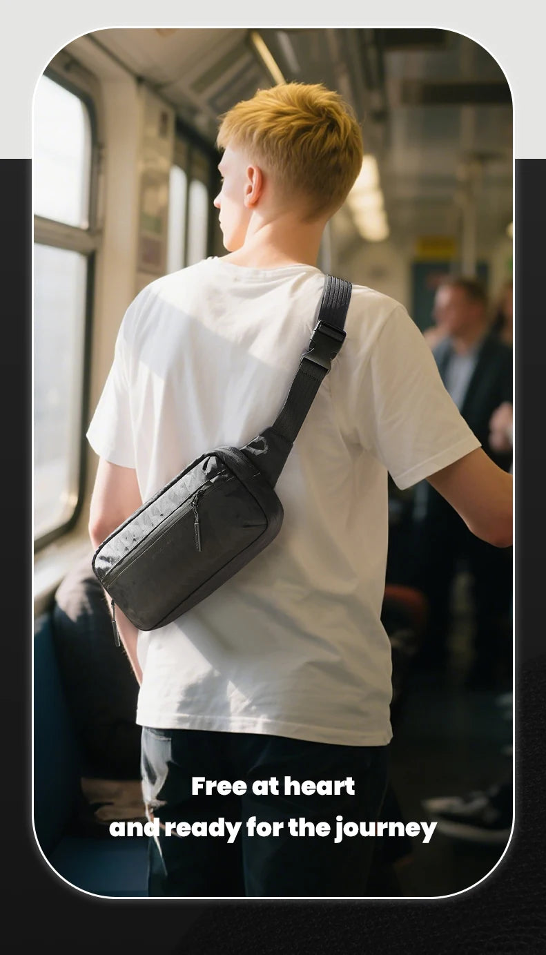HK Sling Bag for Men X-Pac Fabric Crossbody Bag Small Men's Shoulder Bag Waterproof Chest Bag Ultra-light Fanny Pack Phone Pouch