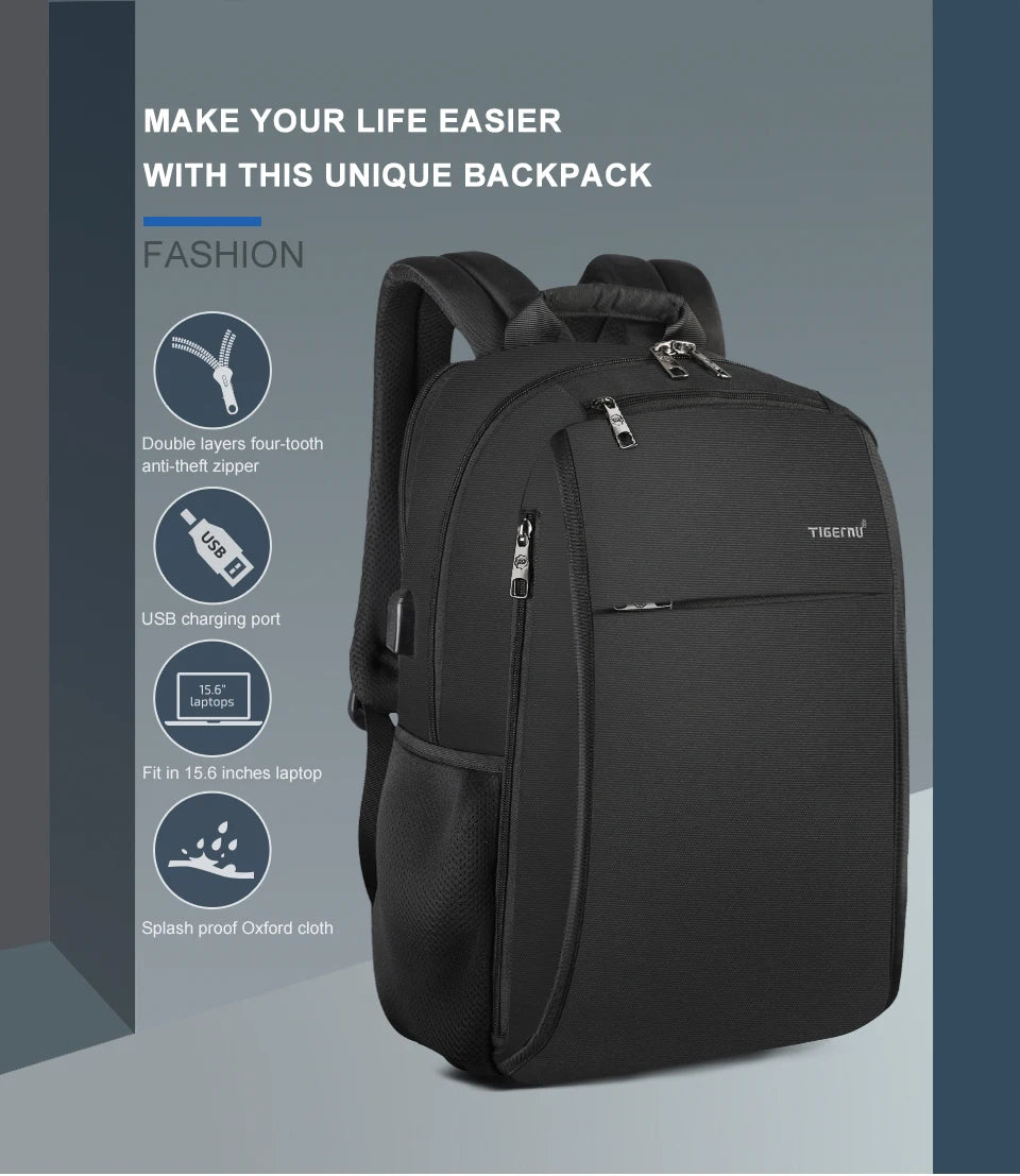 Lifetime Warranty Backpack Men 15.6 17inch Laptop Backpack Waterproof Bag With 4.0A USB Charging Port Travel Backpack For School
