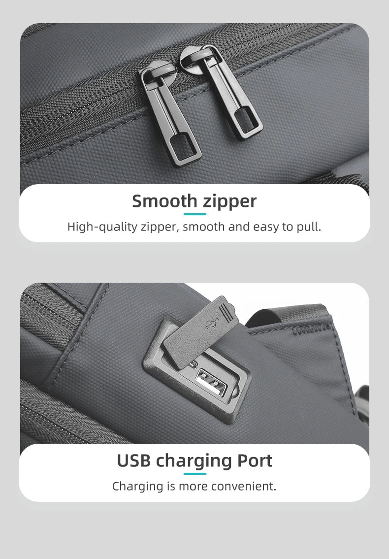 HK Lightweight Business Backpack Men Waterproof 15.6 inch Laptop Backpack with USB Port Anti-theft College Computer Bag for Work