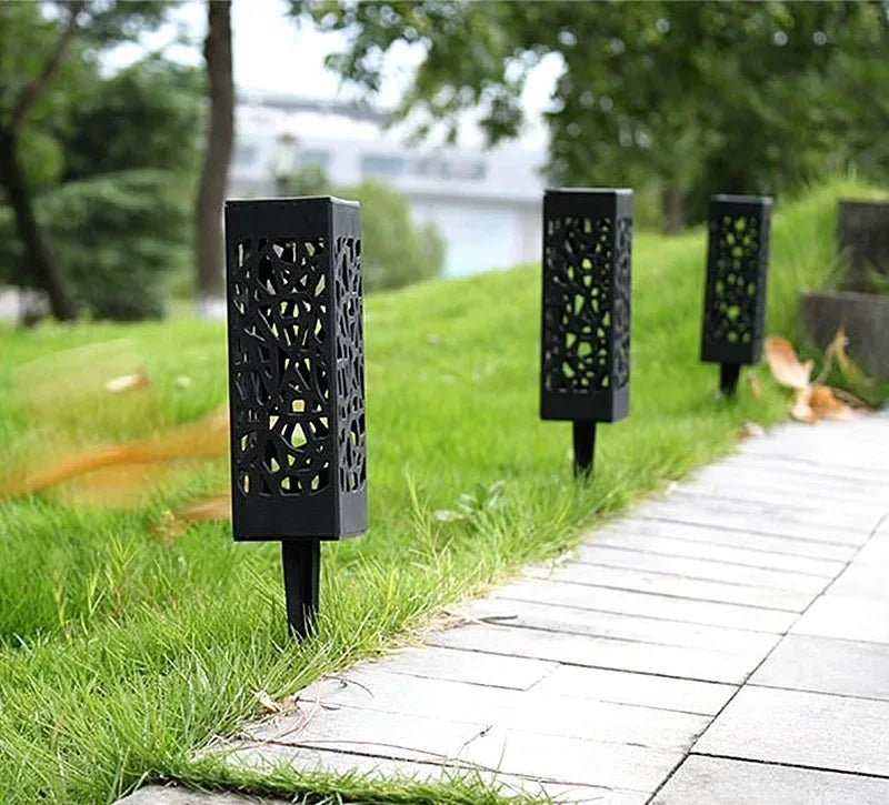 Solar Lawn Lights Outdoor Waterproof Garden Decoration LED Hollow Openwork Projection Light Yard Balcony Path Retro Night Lamp