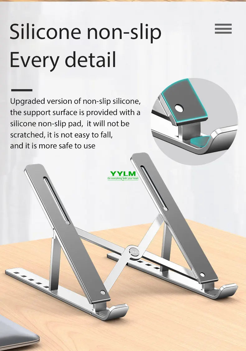 YYLM N3 Desktop Portable Aluminum Alloy Laptop Stand Foldable Heightened For iPad Bracket Notebook Metal Cooling Base In Stock