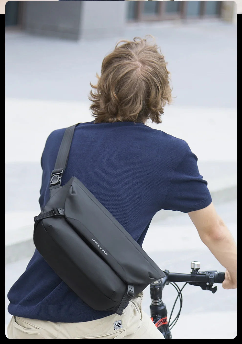 HK Minimalist Crossbody Bag for Men Waterproof Shoulder Messenger Bag Lightweight Sling Pack Casual Travel Chest Bag Shool Bag