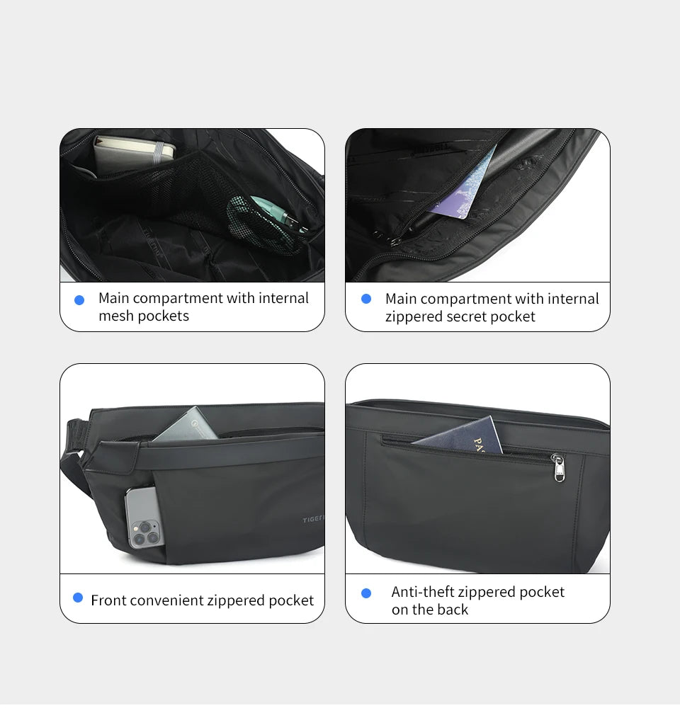 Tigernu Shoulder Bags Cross Bag Fashion Men's Bag Aesthetic Bags For Men Korean Shoulder Bag Male Chest Bag Lightweight Slingbag