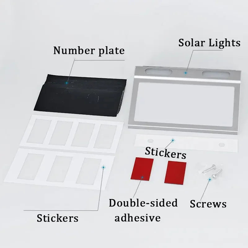 Solar House Number Lights Outdoor Waterproof LED Address Sign Lamp Wireless Sunpower Garden Door Decorative Plaque Wall Light