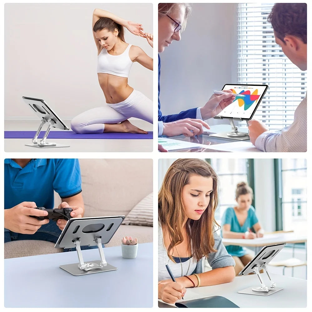tablet Stand, Swivel Tablet Stand With 360 Rotating Base, Adjustable Tablet Holder For Drawing, Compatible With IPad Pro/Air