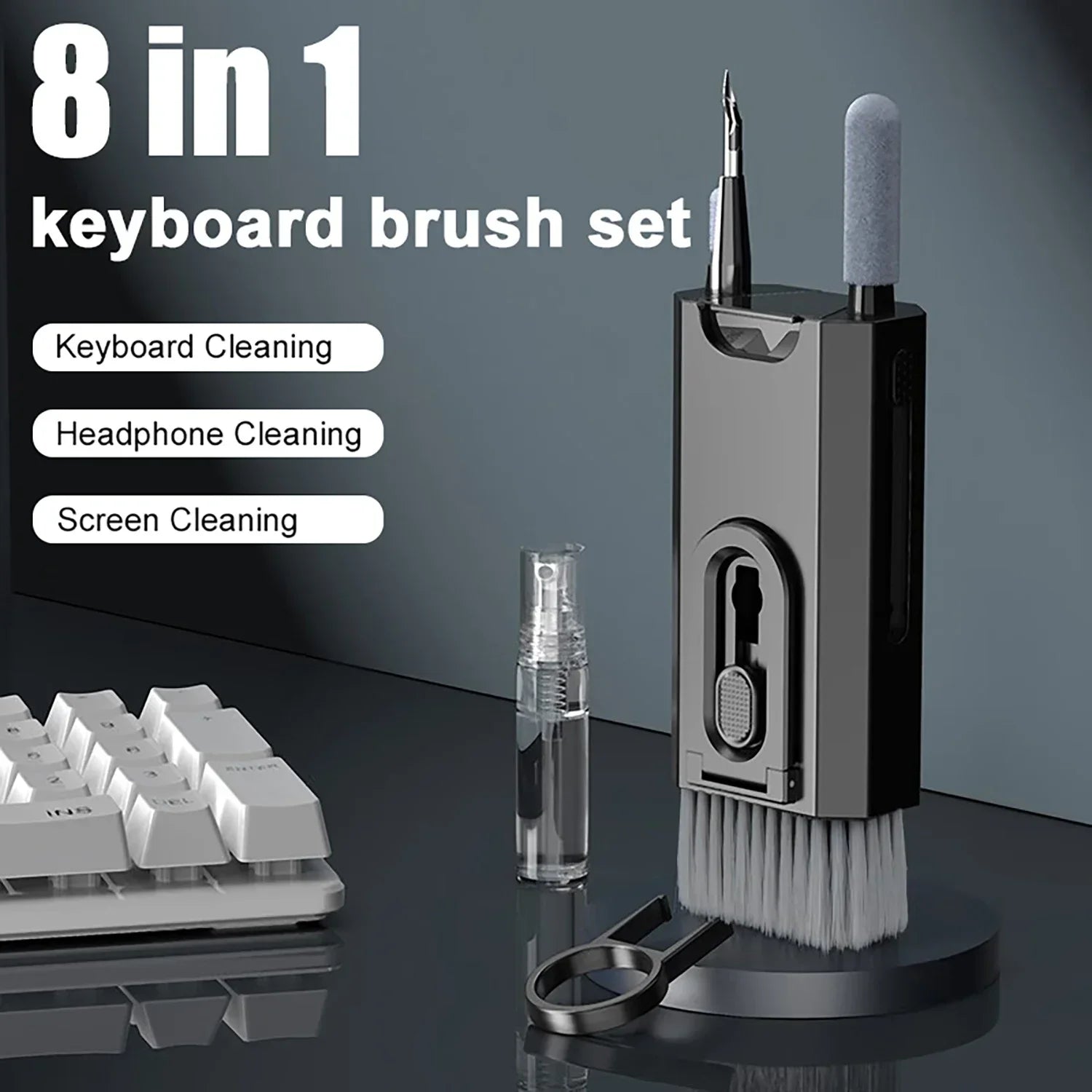 Q8 Electronic Cleaner Kit Screen Cleaner Multifunctional Cleaning Brush for Earphone Keyboard Laptop Phone PC Monitor Camera